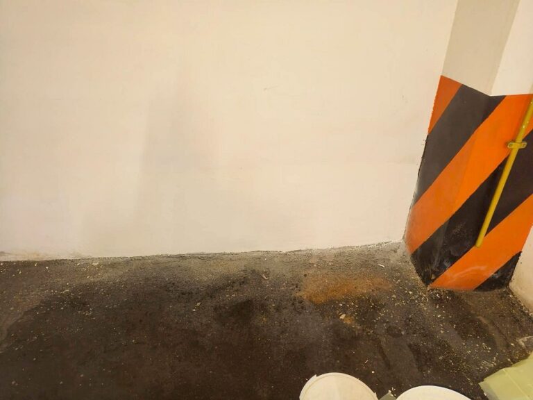 地下室停車場牆角抓漏 台中南屯現代經典完工