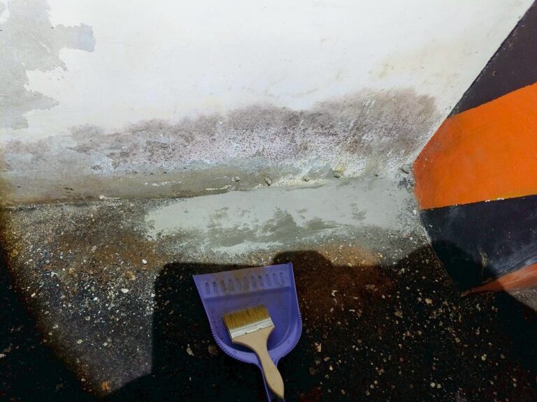 地下室停車場牆角抓漏 台中南屯現代經典施工中3