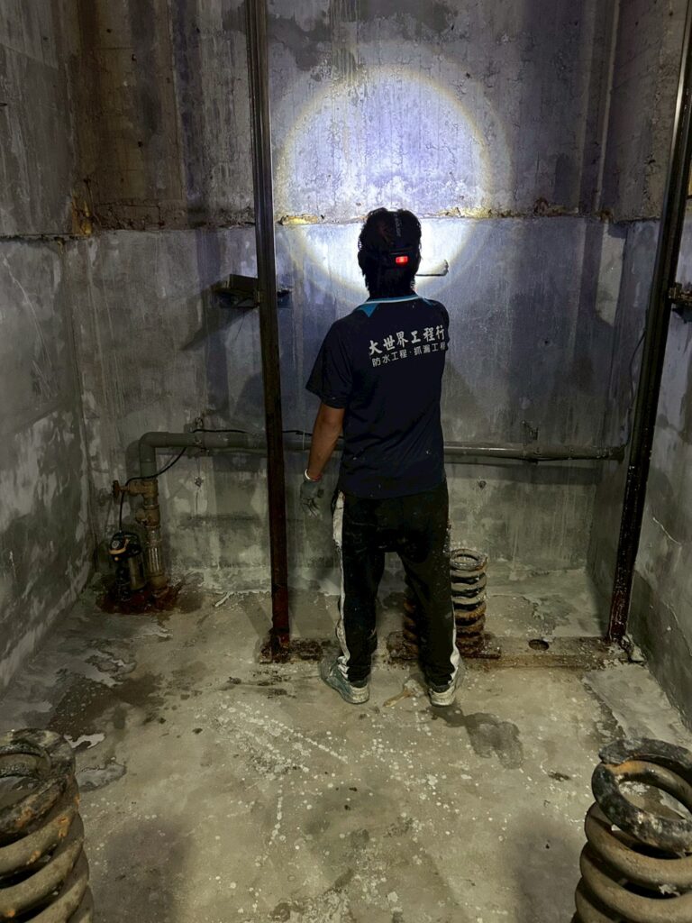 電梯基坑抓漏工程 台中高工第一座施工中3