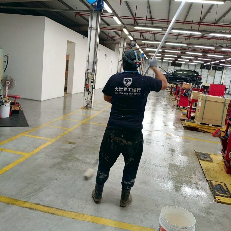 EPOXY環氧樹脂地坪修補工程 馬自達 彰化廠施工中1
