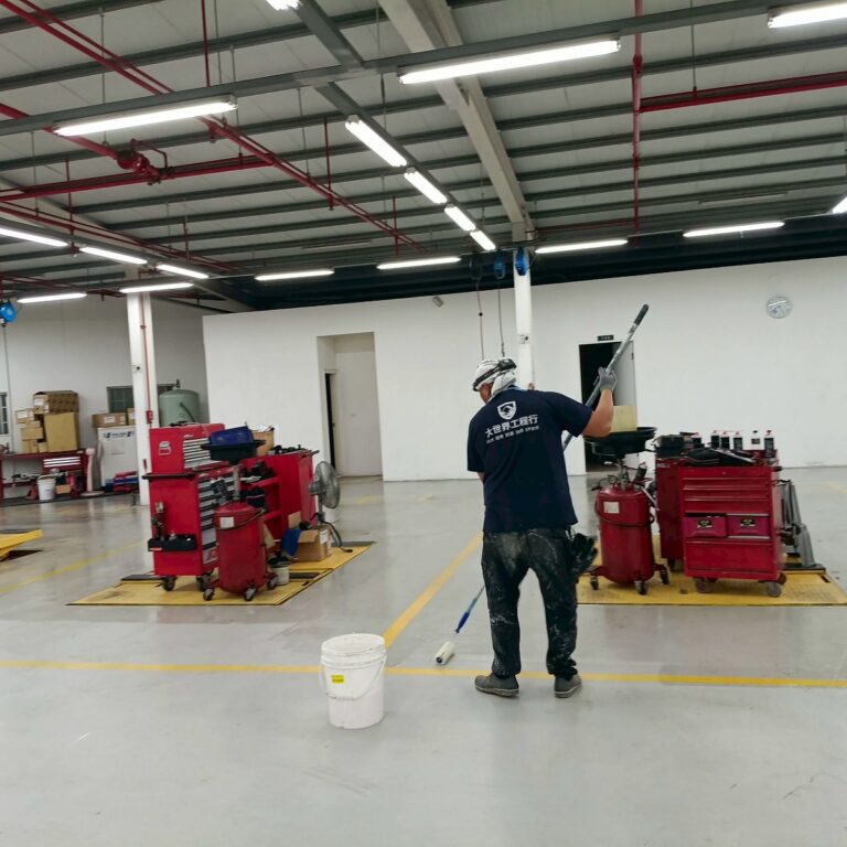EPOXY環氧樹脂地坪修補工程 馬自達 彰化廠施工中2