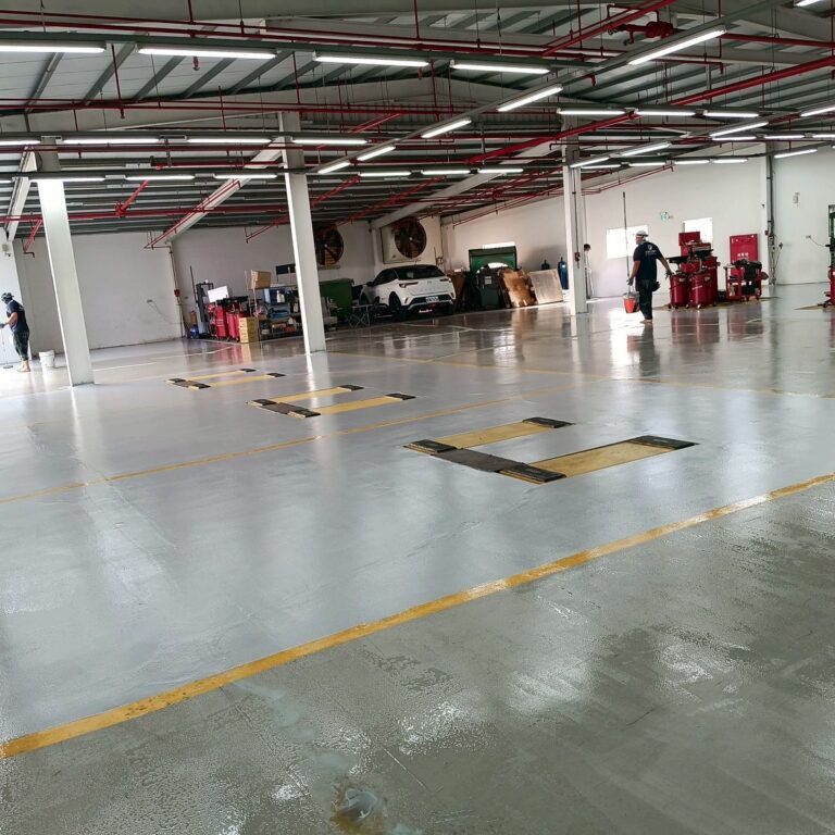 EPOXY環氧樹脂地坪修補工程 馬自達 彰化廠施工中5