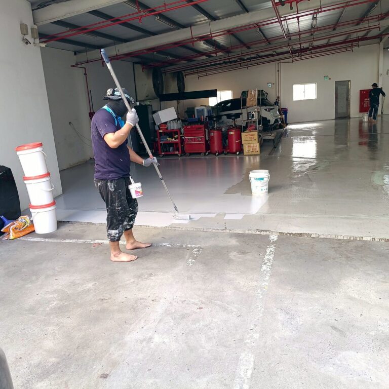EPOXY環氧樹脂地坪修補工程 馬自達 彰化廠施工中6