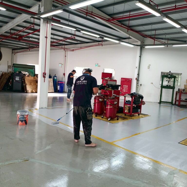 EPOXY環氧樹脂地坪修補工程 馬自達 彰化廠施工中8