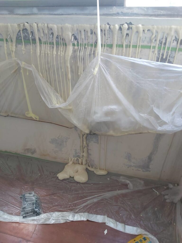 窗框抓漏 台中西屯區1施工中